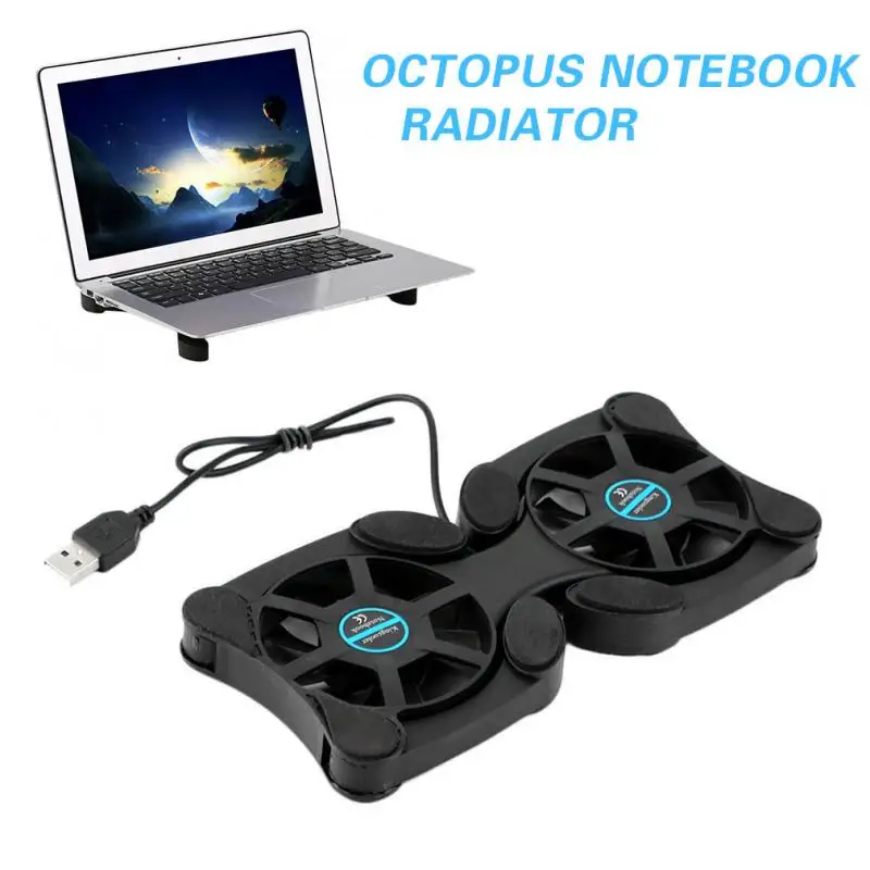 

Foldable USB Cooling Fan CPU Cooler For 7-15 inch Notebook Laptop Mini Octopus Notebook Cooler Pad Quiet Stand Double Fans