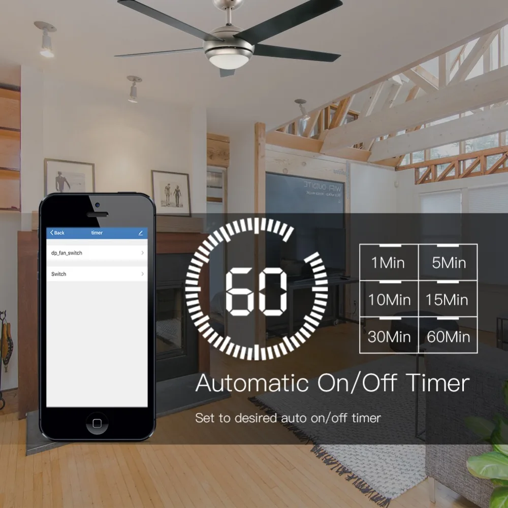 Smart Life/Tuya APP пульт дистанционного управления различной скоростью WiFi умный потолочный вентилятор светильник