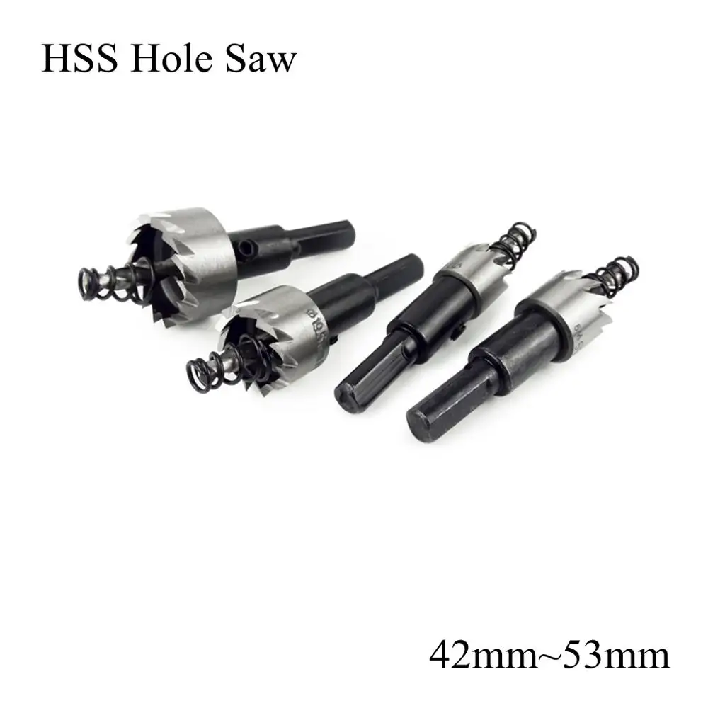 

42mm 45mm 48mm 50mm 53mm HSS Drill Bit Metal Hole Saw Set High Speed Steel Carbide Tip Tooth Cutter Woodwork Stainless Alloy