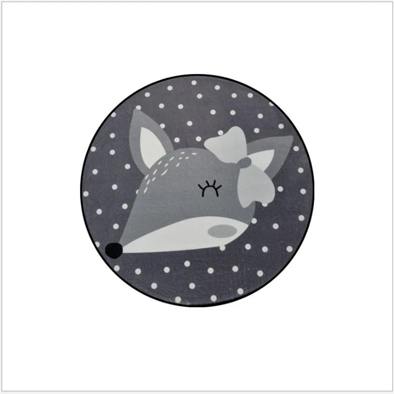 Воздушный поцелуй Мультяшные животные круглый ковер для гостиной медведь лиса