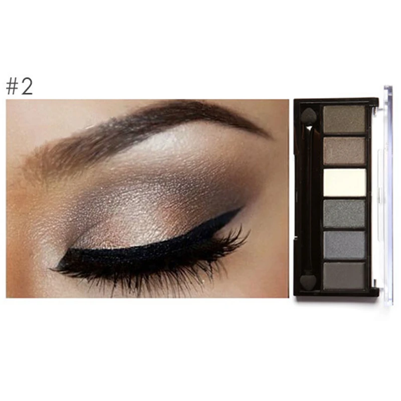 FOCALLURE 6 Colors Eyeshadow Palette Glamorous Smokey Eye Shadow Shimmer Makeup Kit by Focallure |