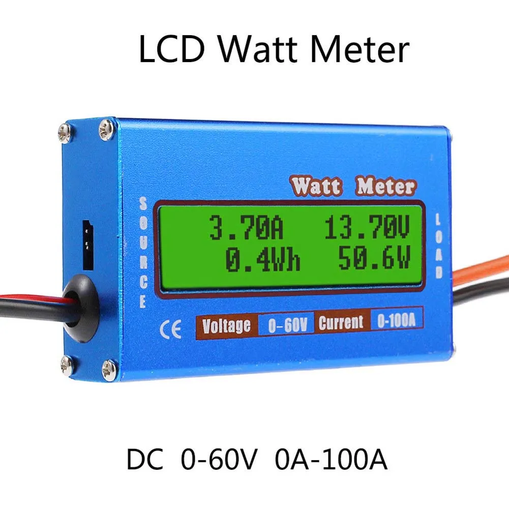 Цифровой монитор ЖК Ватт метр 60 V/100A DC Амперметр RC батарея усилитель мощности