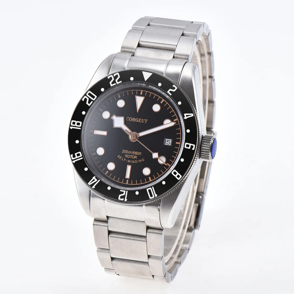 Мужские спортивные часы с сапфировым стеклом 41 мм 24 часа|Мужские механические