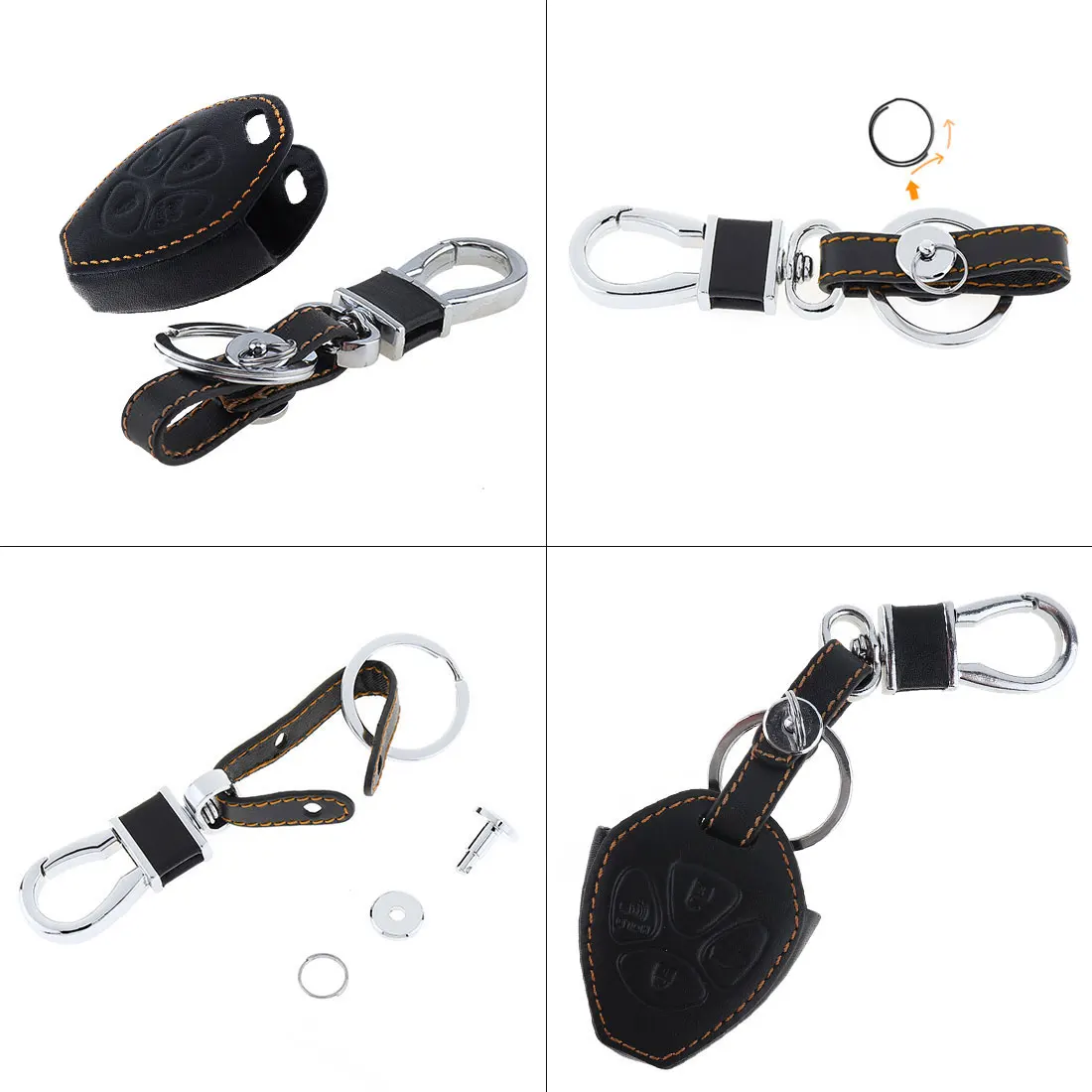 4 кнопки 3D кожаный чехол для автомобильного ключа протектор держатель с