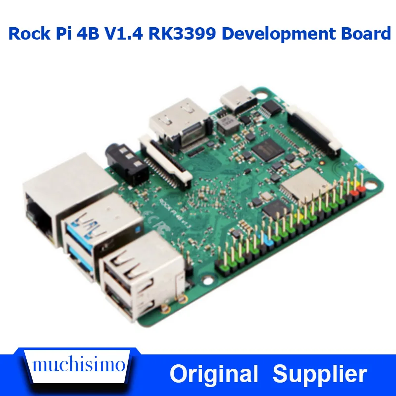 ROCK PI 4B V1.4 Rockchip RK3399 ARM Cortex шесть ядер SBC/одноплатный компьютер совместимый с