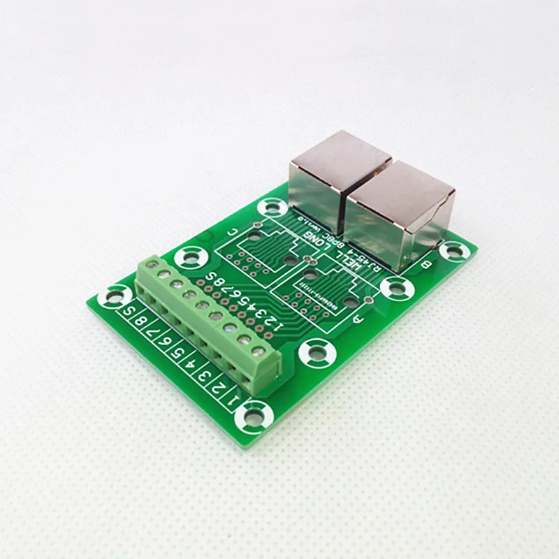RJ45 8P8C под прямым углом Jack2-Way бусина Breakout Board, клеммный блок, разъем