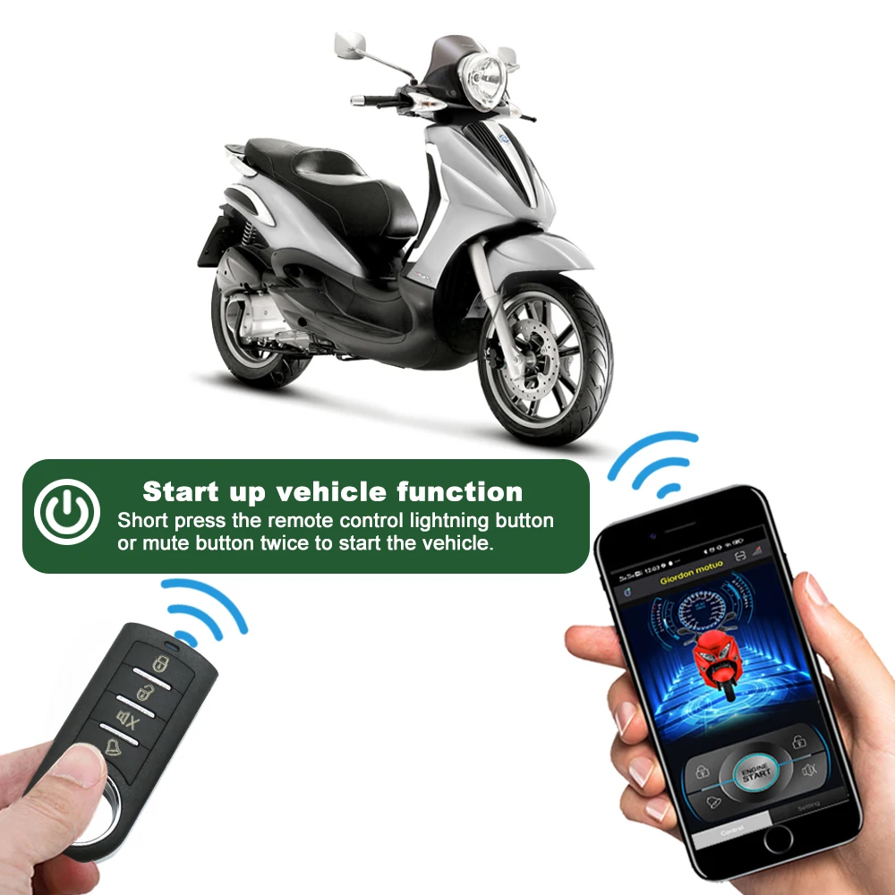 

Motorcycle Alarm Security System Remote Control Engine Start Anti-theft Security Alarm Transmitter