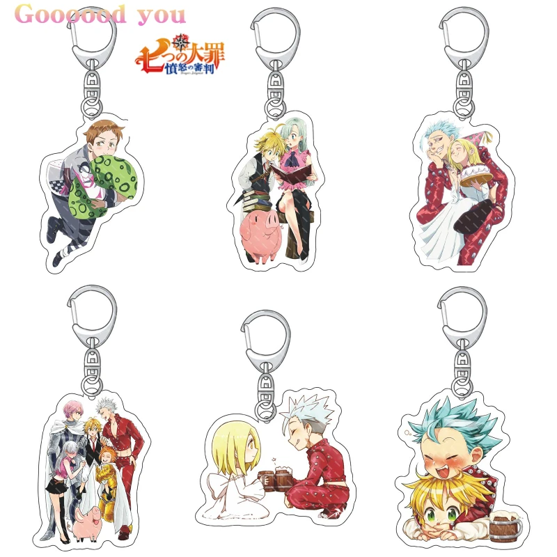 

Anime Keychain The Seven Deadly Sins Escanor Rhitta Acrylic Bag Pendants Nanatsu no Taizai Axe Bottle Opener Key Chains Men Gift