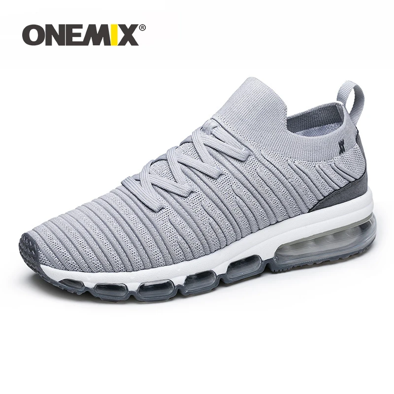 ONEMIX Men Running Shoes Jogging Footwear Knitted Summer Breathable Sneakers Walking Outdoor Sport Shoes Women Slip-On Sock Shoe