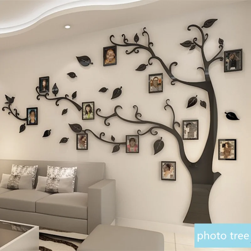 DIY фоторамка с изображением семейного дерева настенная наклейка Кристальные