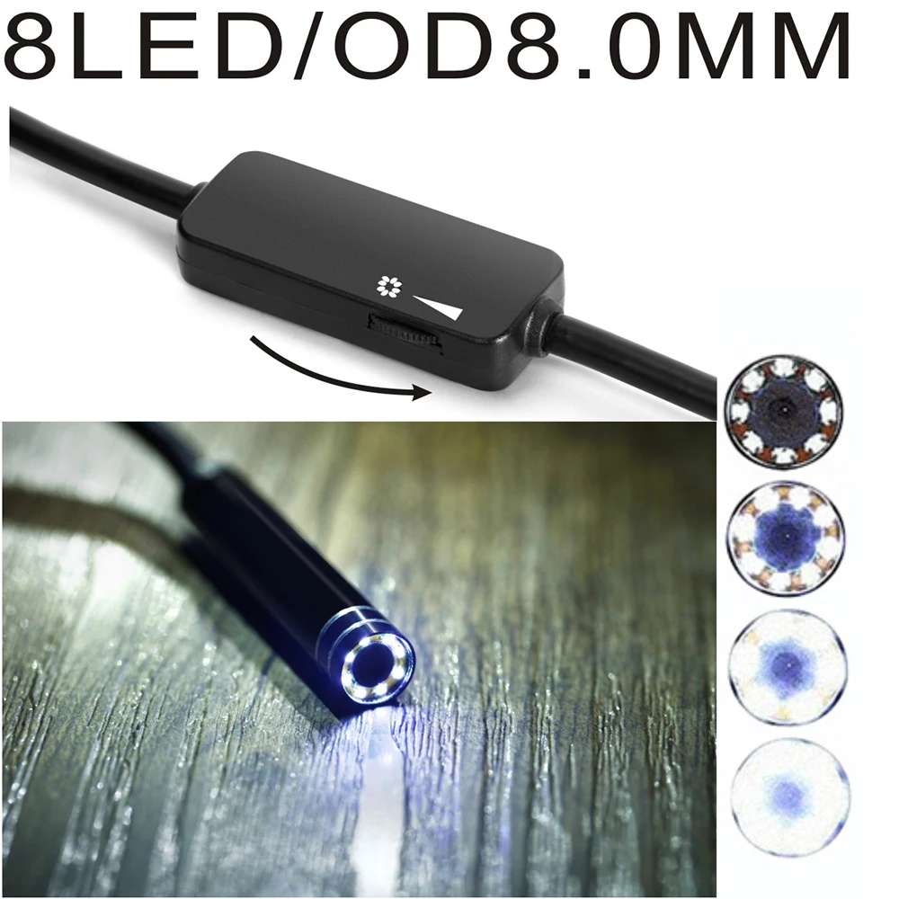 Эндоскопическая камера 10 м Wi Fi объектив 8 мм 2 МП 720P гибкий USB кабель жесткий провод