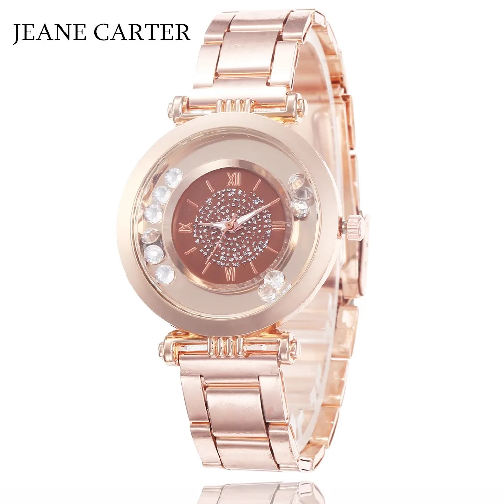 Женские кварцевые часы стразы из нержавеющей стали без логотипа | Наручные