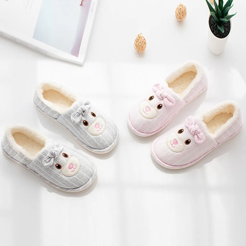 

Cartoon Cute Rabbit Bowknot House boots Women Home Shoe All-inclusive Warm Pregnant Shoe Month Comfortable Non-slip Shoe