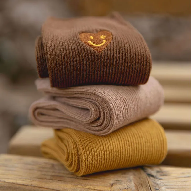 

8 Pair Love Heart Women Socks Set Harajuku Middle Tube Street Style Cotton Spcks Long Autumn Winter Embroidery Keep Larm Socken