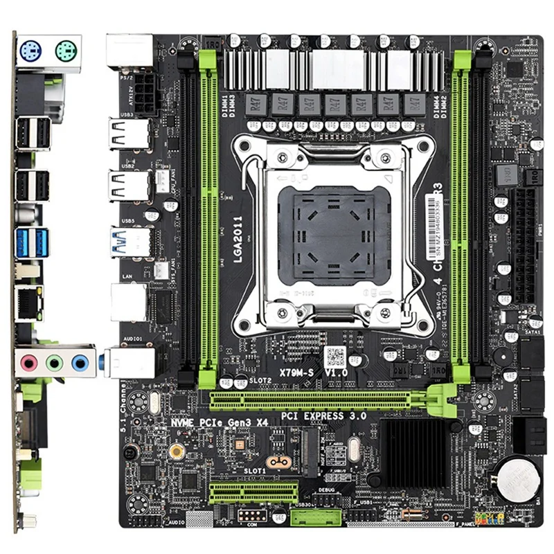 Фото Материнская плата X79 LGA 2011 Pin поддерживает Zhiqiang E5 V2 Четыре слота DDR3 с интерфейсом M.2 USB2.0 №3