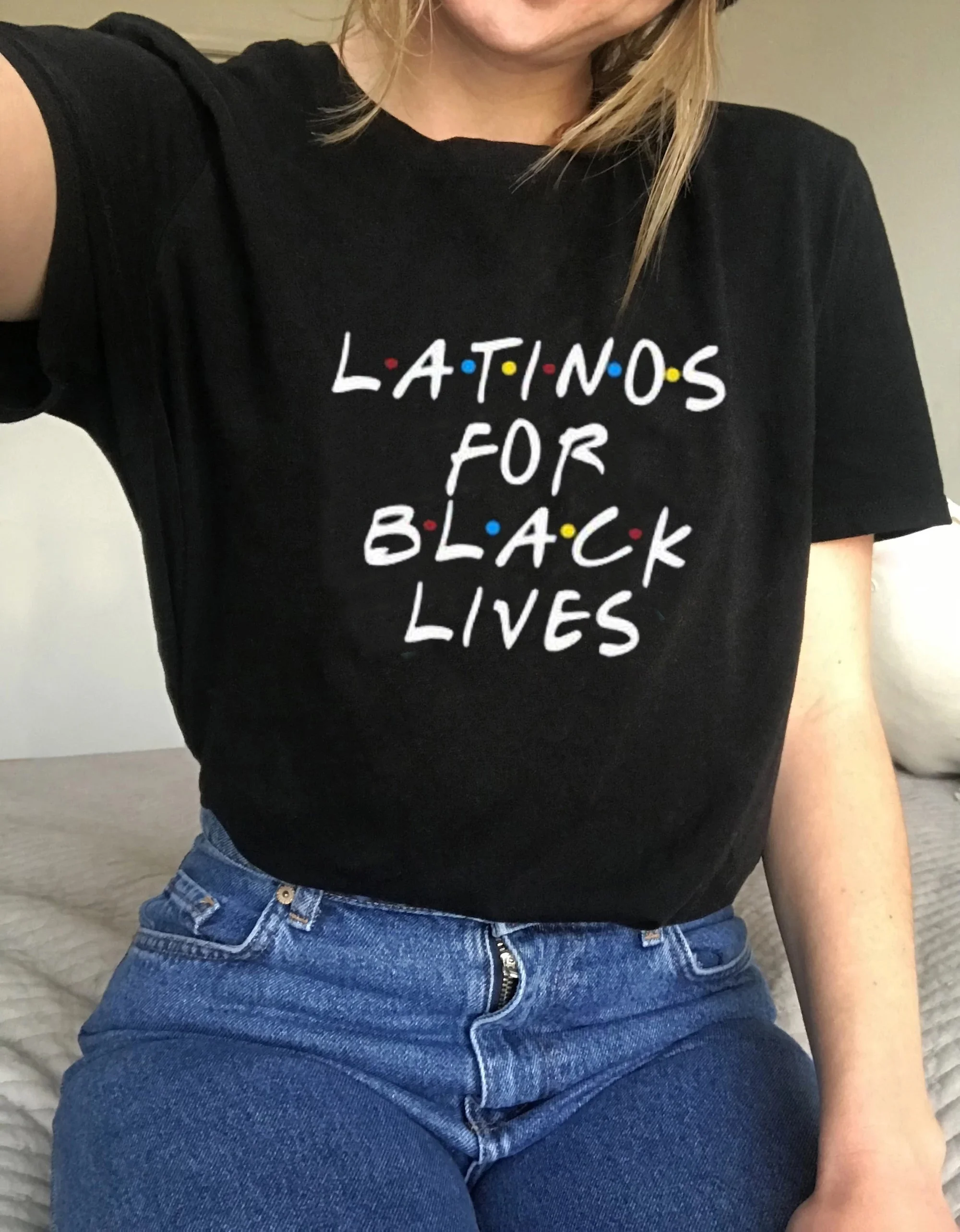 

kuakuayu HJN Lations for Black Lives Letter Print Top Tee Man Women Short Sleeve Cotton Fashion Funny Printed Tee Tops