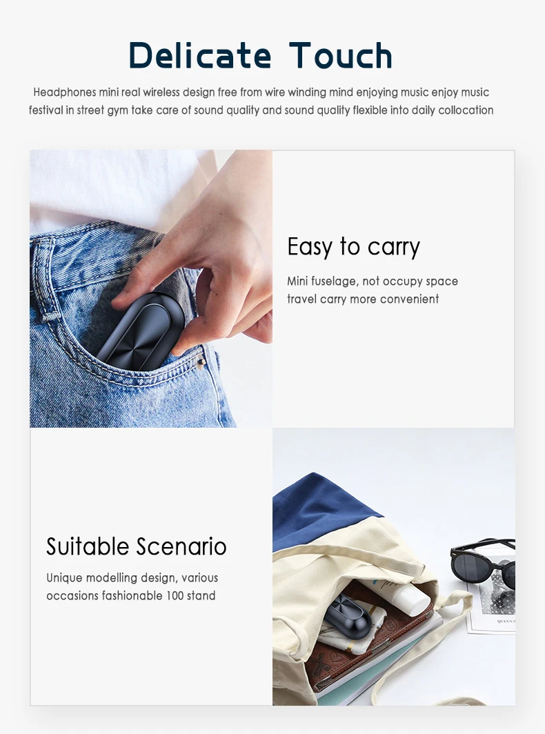 Беспроводные наушники TWS с Bluetooth игровые наушники-вкладыши сенсорным управлением