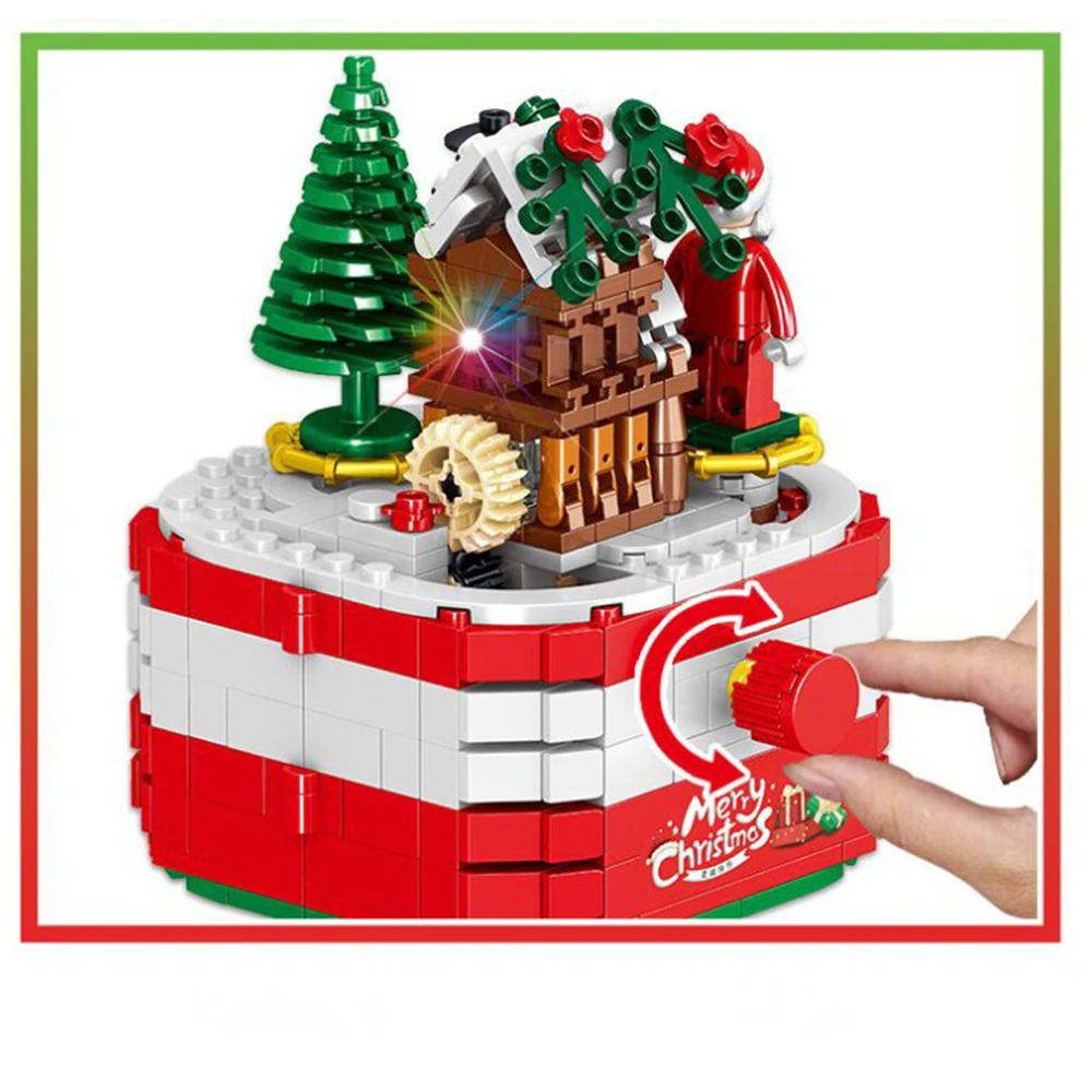 

Christmas Building Blocks Toy Winter Santa Claus Xmas Tree LED Lights Music Kids Educational Toys Festival Gift For Children