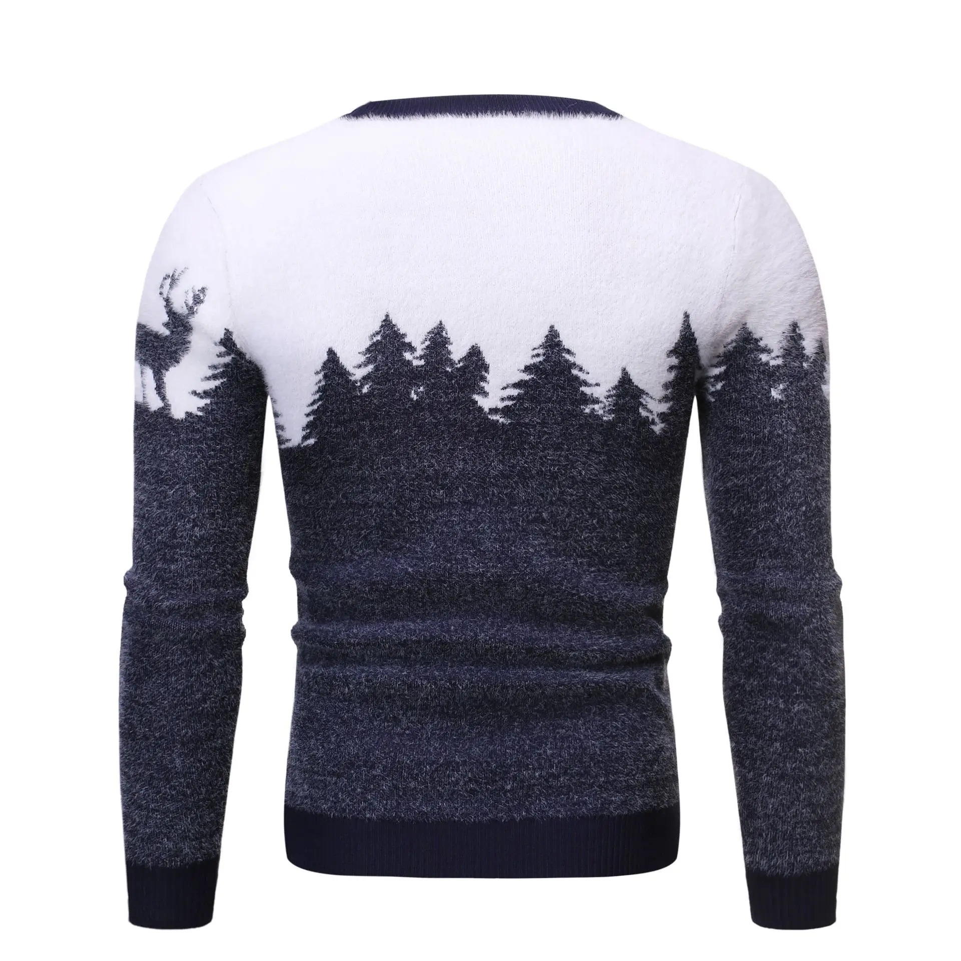 Christmas sweater men winter thick warm coats h igh quality pullover deer print sweater male red slim fit casual pullover