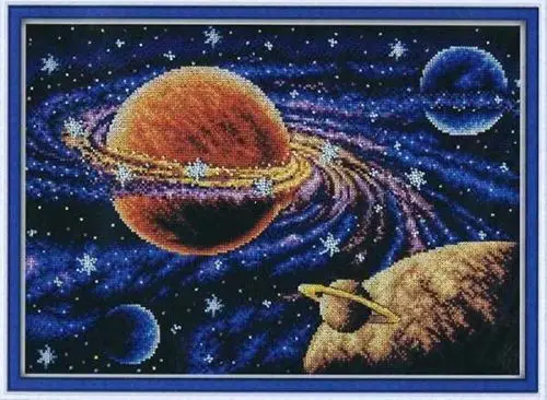 Комплект для вышивки крестиком 11/14/16/18/22/25/28ct Galaxy кластер земля звезда солнечная