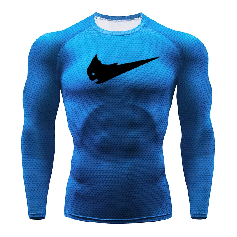 Красная компрессионная эластичная спортивная рубашка для мужчин быстросохнущая