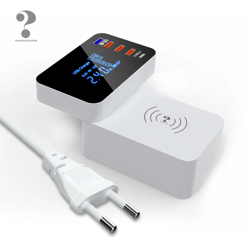 QI Беспроводное зарядное устройство Quick Charge 3 0 Smart USB Type C концентратор светодиодный