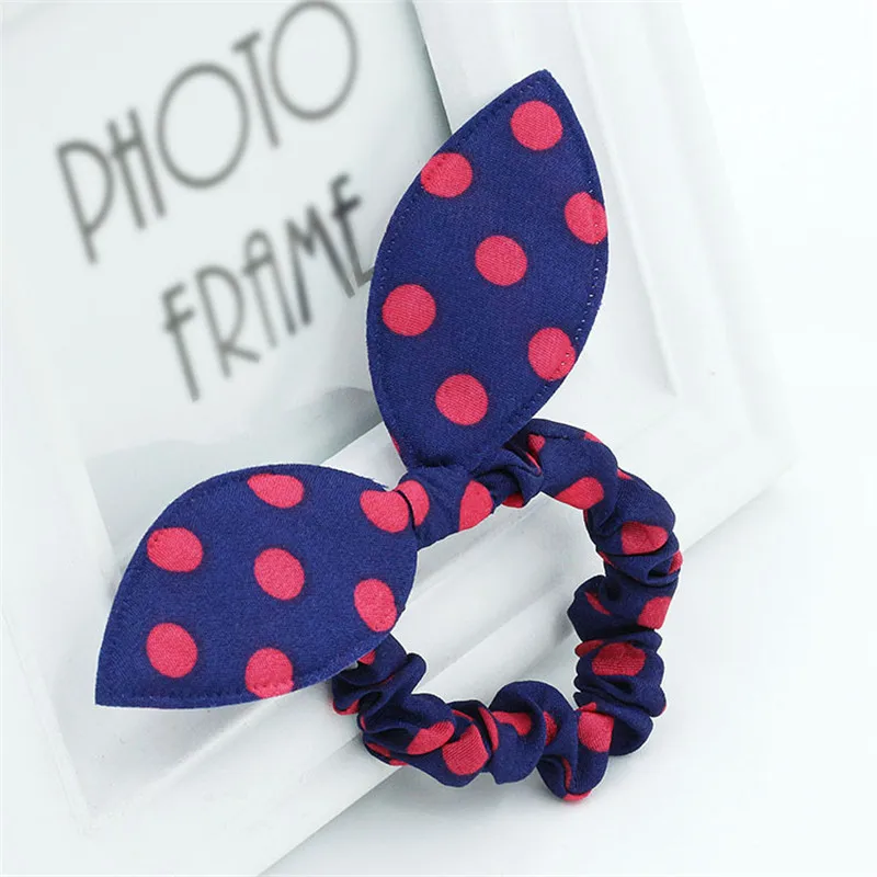 Симпатичный узор в горошек Бант ободок с кроличьими ушами для девочек