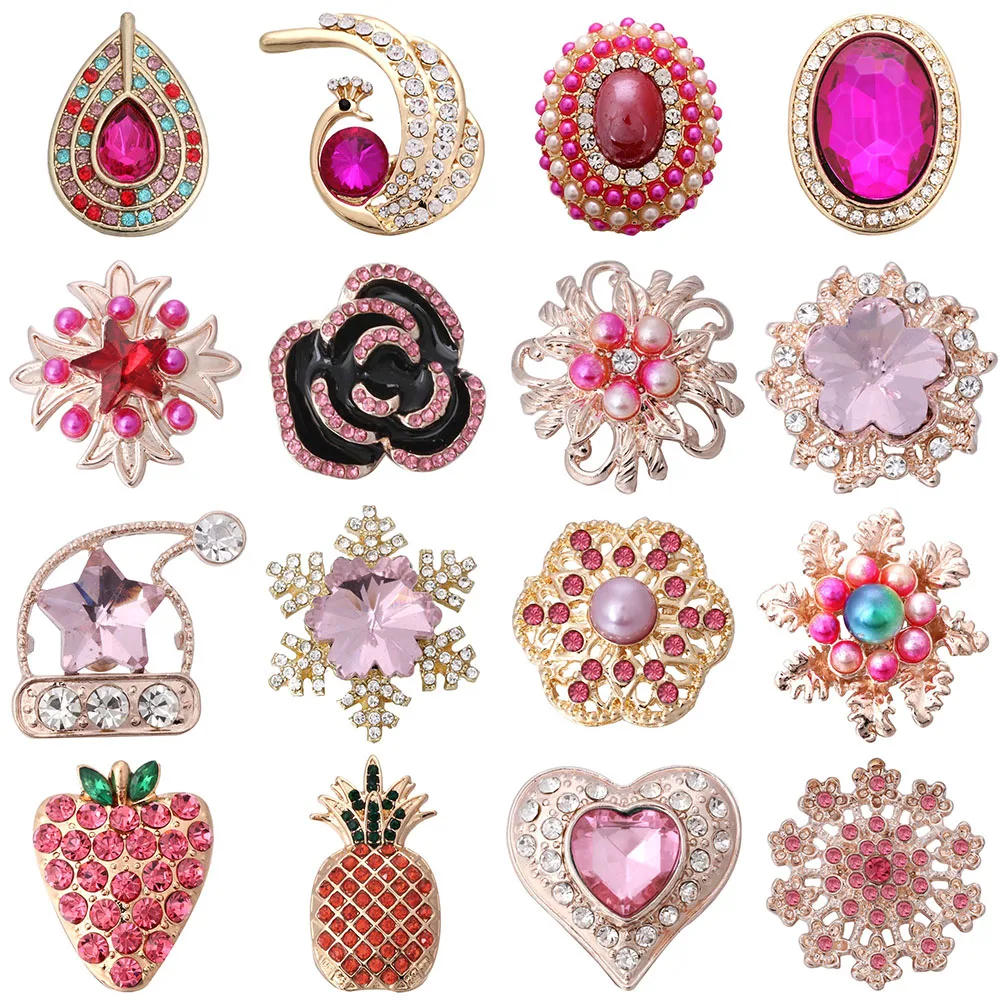 5 шт./лот новые ювелирные изделия со стразами розово-красные защелки 20 мм 18