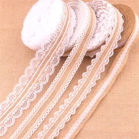 2m2 5cm vintage jute burlap lace ribbon for handmade diy gift decoration christmas wedding party wrapping ribbon
