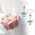 10 шт. брелоки в форме ангела, подарок для гостей, возврат, сувениры в комплекте для Baby Shower, свадебная выставка