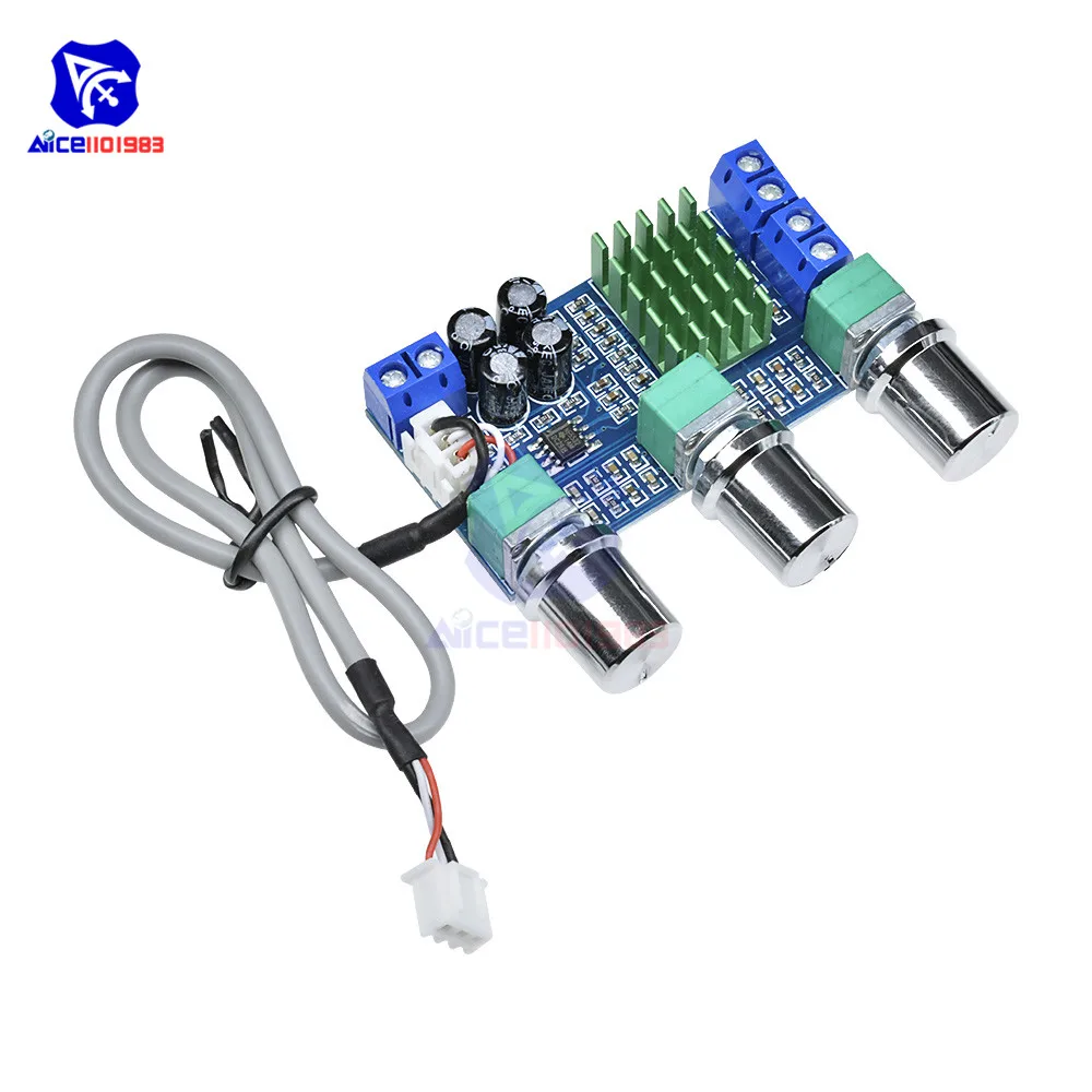 Двухканальная цифровая аудиоплата diymore XH M567 DC 12 24 В 80Wx2 TPA3116D2 регулировка высоких