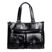 2020 new mens retro casual handbag horizontal version large capacity travel bag business document cross body bag trend