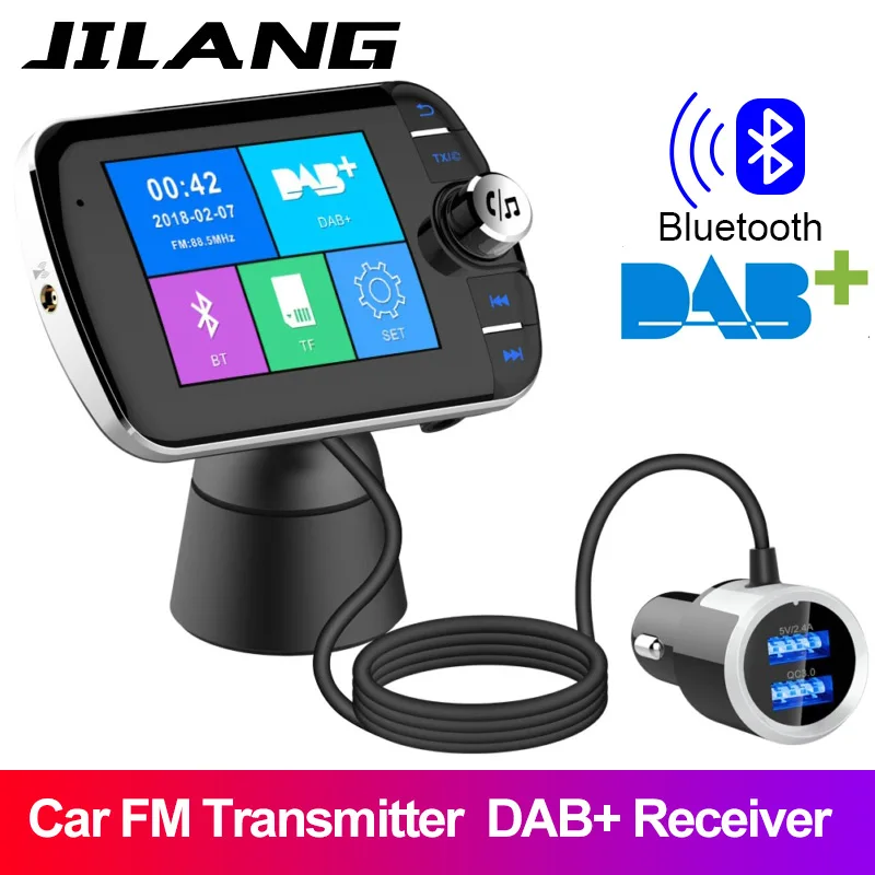 Автомобильный радио DAB + тюнер Jilang цифровой приемник вещания с FM трансмиттером