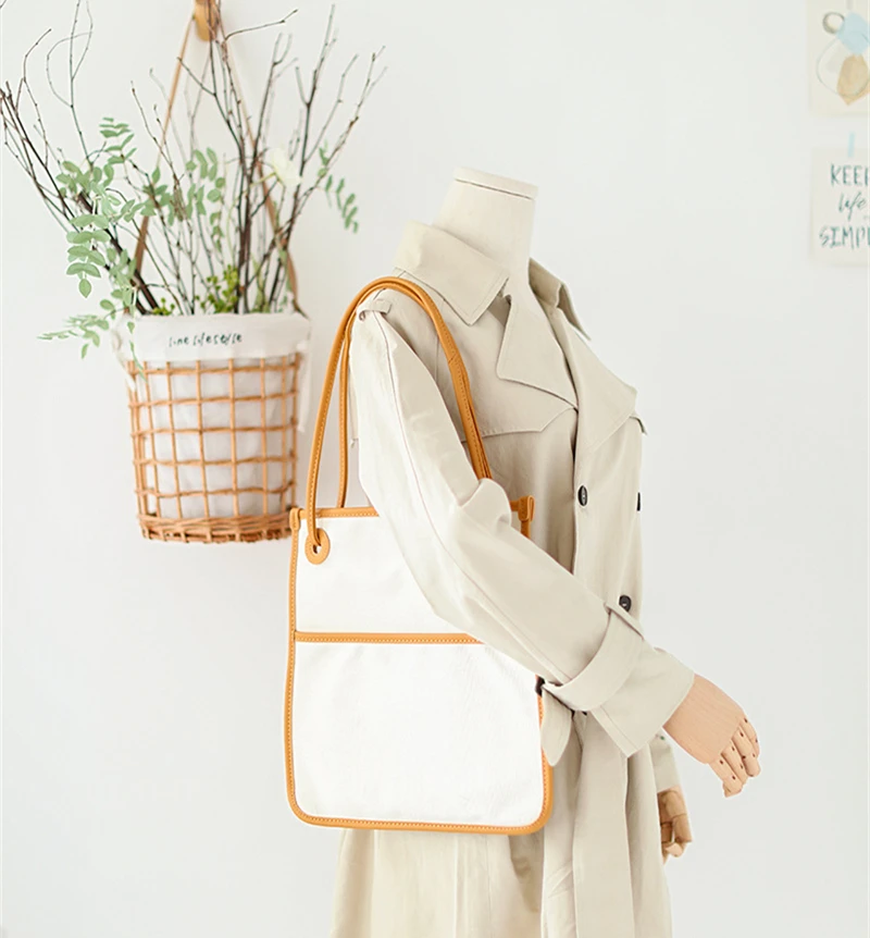 

Women Fashion Canvas Tote Bag Female Luxury Design Stylish High Street tide Big Capacity Flap Fabric Open Handbag Shoulder Bag
