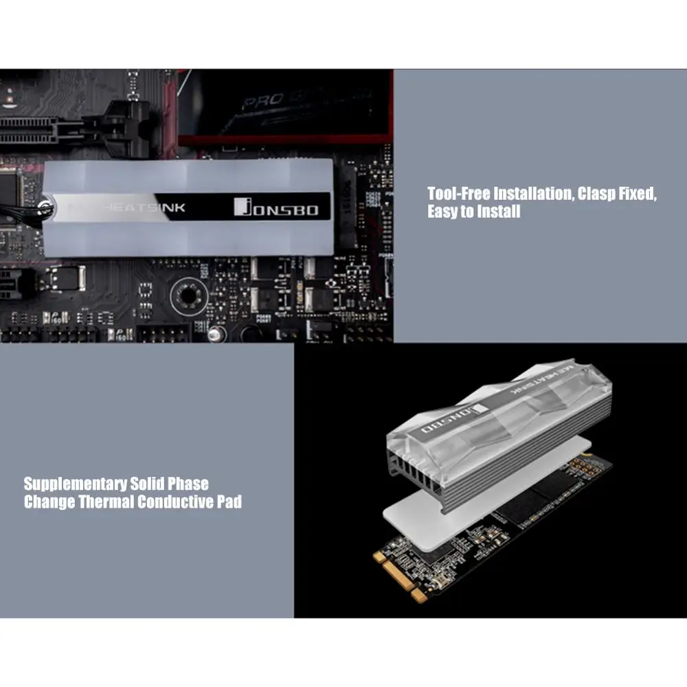 Jonsbo M.2-2 красочное освещение M.2 nvme 2280 радиатор SSD твердотельный жесткий диск