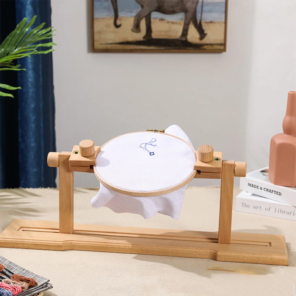 

1PC Cross Stitch Holder Wooden Cross Stitch Rack Adjustable Stand Desktop Cross Stitch Embroidery Frame