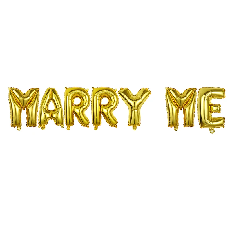 1 Набор 16 дюймов розовое золото с надписью MARRY ME воздушные шары 18 сердце