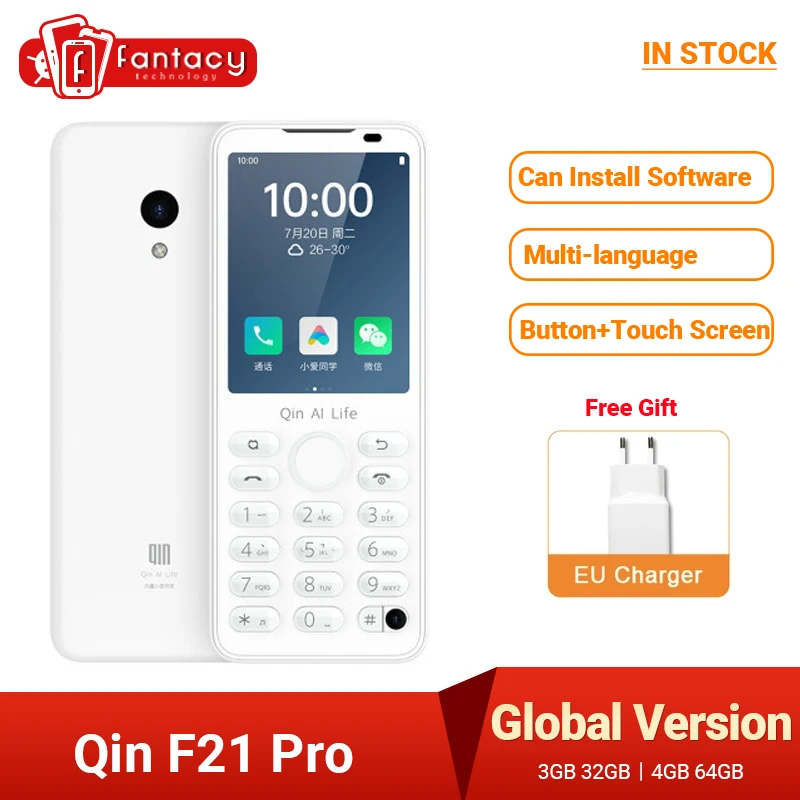 

Смарт-телефон Qin F21 Pro с сенсорным экраном, Wi-Fi, 2,8 дюйма, 3 ГБ, 32 ГБ, Bluetooth 5,0, инфракрасный пульт дистанционного управления, GPS Duoqin переводчик тел...