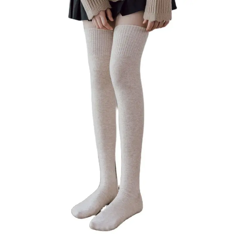 

Women's Solid Color Stockings Soft Over Knee High Socks 35% Wool Winter Leg Warmers Socks Lolita Knee Socks Ladies Girls Medias