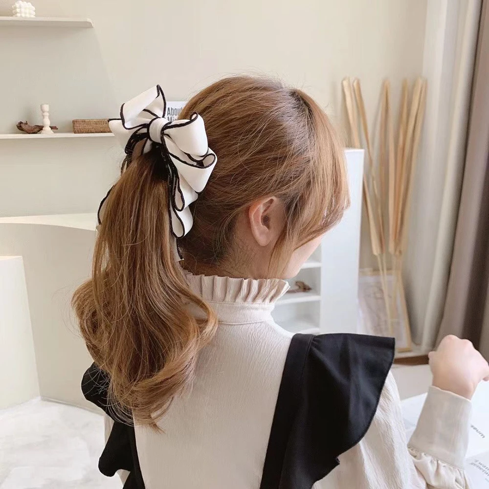 

2021 New Women Girls Bow Hair Clips Ribbon Bow Imitation Banana Hair Clip Party Decorative Sweet Hair Accessories