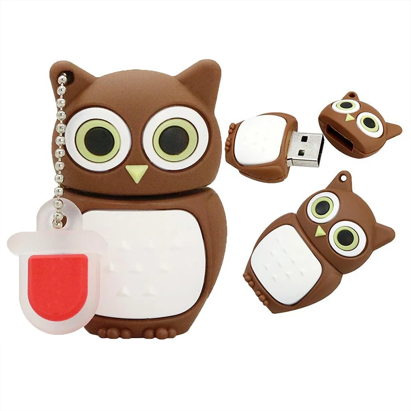 

2021 Hot Owl Style Usb Flash CartoonPen Drive 128GB 64GB 32GB 16GB 8GB Pendrive Stick Drives Original Gifts Device For PC