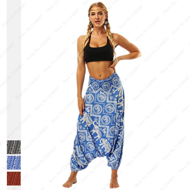 Женские африканские свободные широкие штаны шаровары в стиле хип хоп Вьетнамки