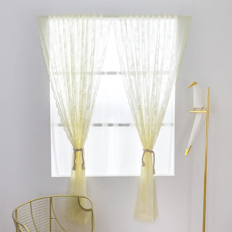 

4 Color European Lace Sheer Curtains for Living Room Floral Voile Tulle Window Curtain for Bedroom Wedding Decoration Home Decor