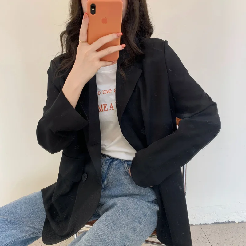 Блейзер Женский однобортный с длинным рукавом 6 цветов Повседневный для офиса