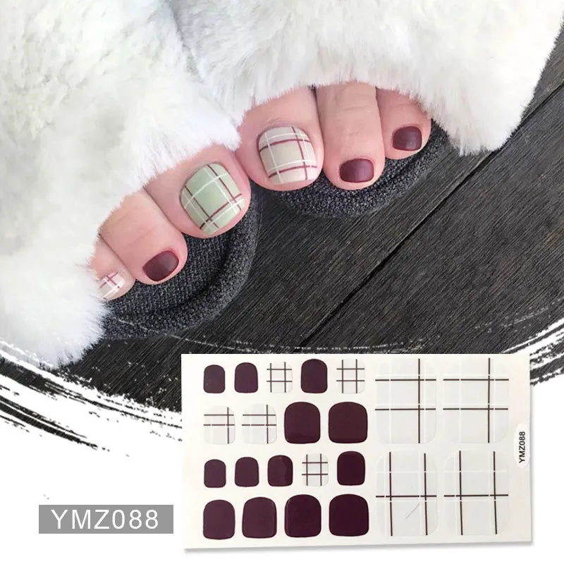 1 лист клейких наклеек на ногти с блестками Летние Стильные накладные полным