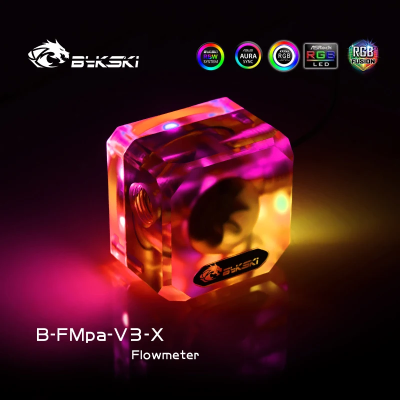 Прозрачный поток водяного охлаждения Bykski Раздельный комплект 5 В осветительная