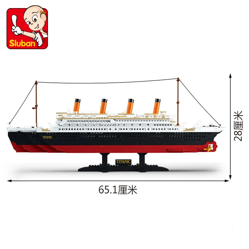 Sluban B0577 1021 шт Titanic RMS Круизный корабль 3D строительные блоки кирпичи обучающая