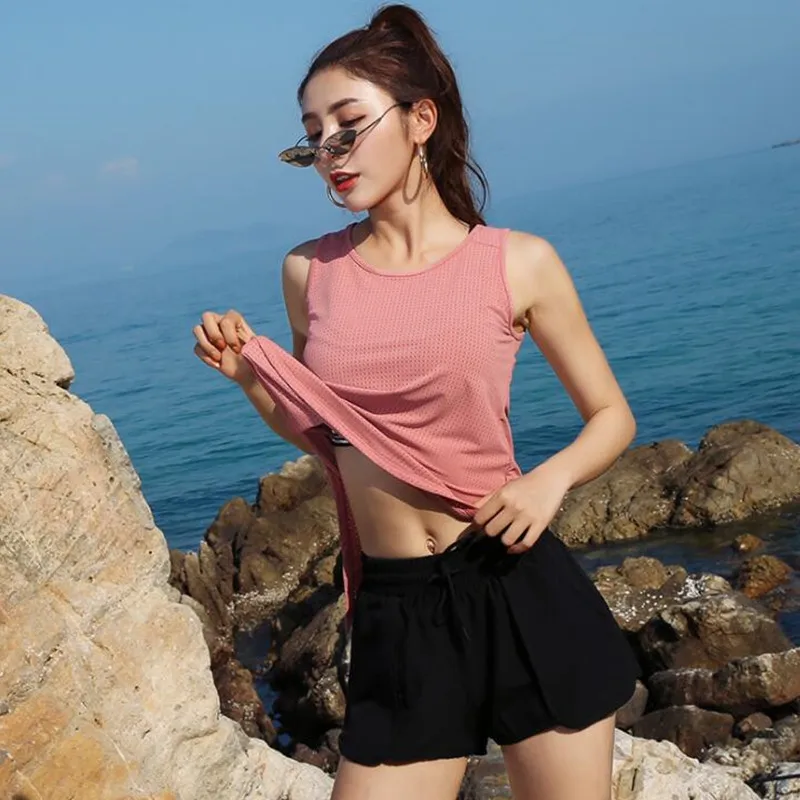 Спортивные топы Для Йоги Женские повседневные Фитнес беговые Свободный жилет