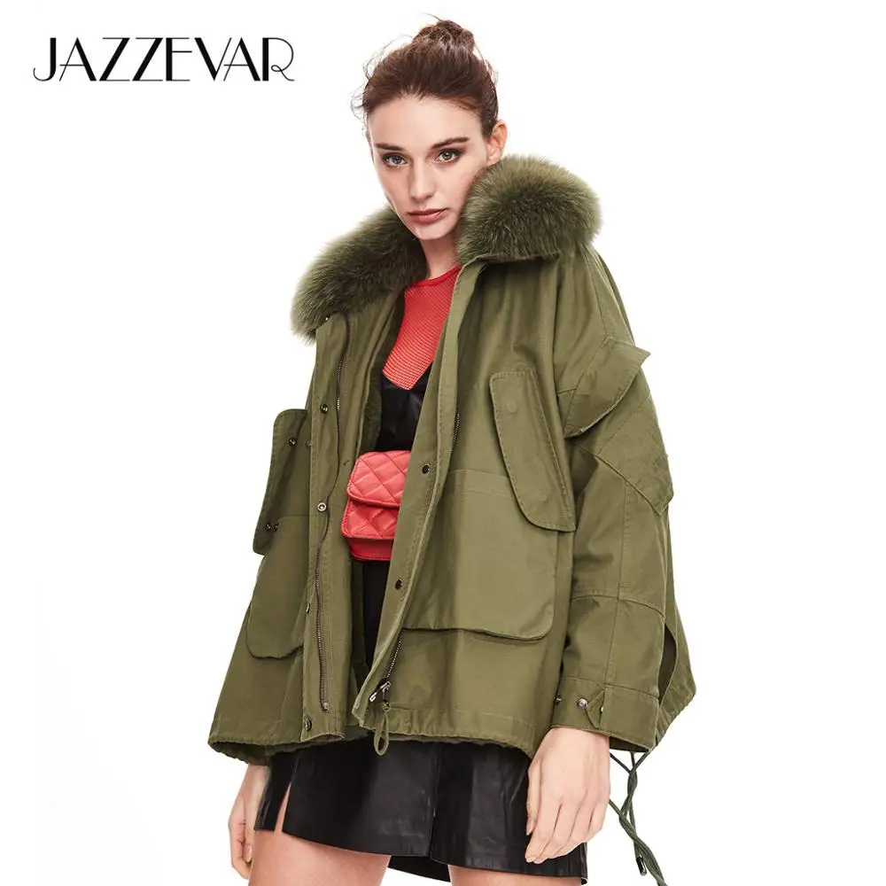 JAZZEVAR 2020 Winter new arrival winter coat women with a fur collar loose clothing outerwear high quality winter clothes K9033 enlarge