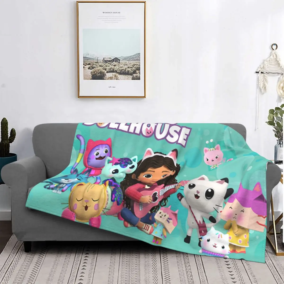 

Gabbys-Manta a cuadros para casa de muньecas, ropa de cama a cuadros, toalla de playa de lujo, 217